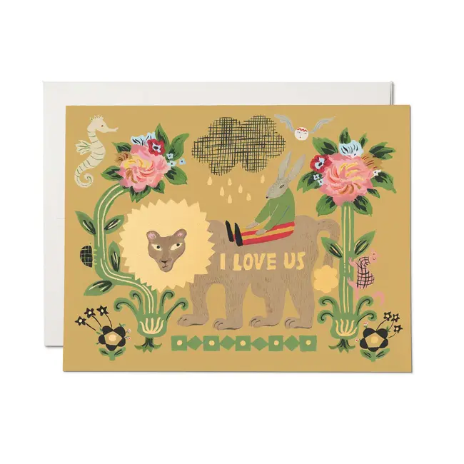 Lion & Rabbit Love Card