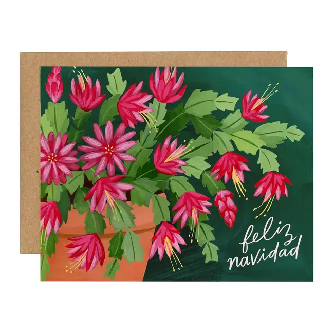 Feliz Navidad Christmas Cactus Card