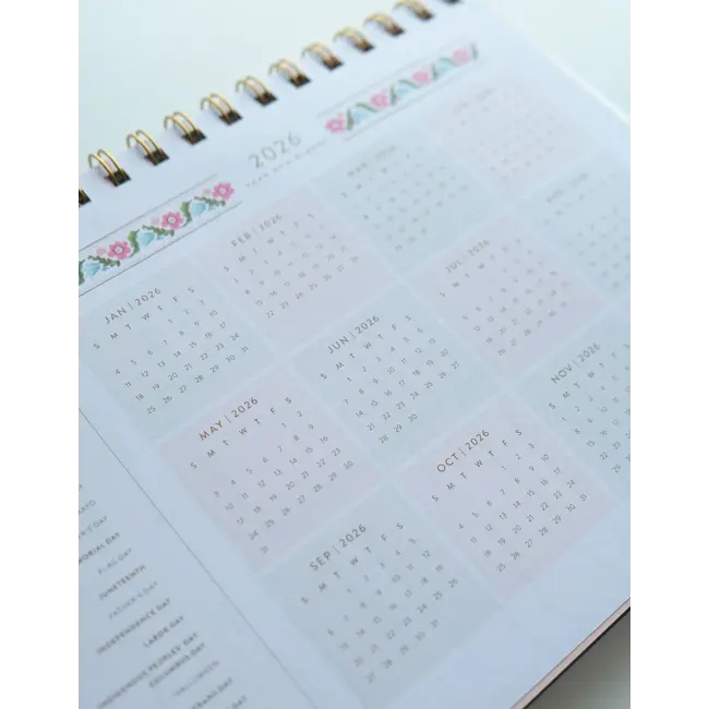 2026 Desktop Planner - Block Print Stripe