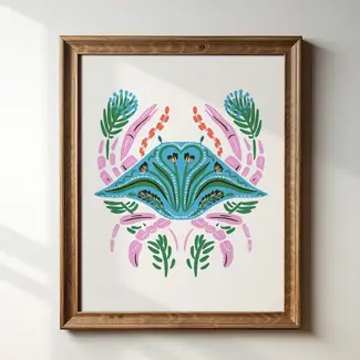 Tara Reed Folk Crab Art Print 8x10
