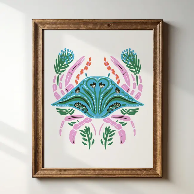 Tara Reed Folk Crab Art Print 8x10