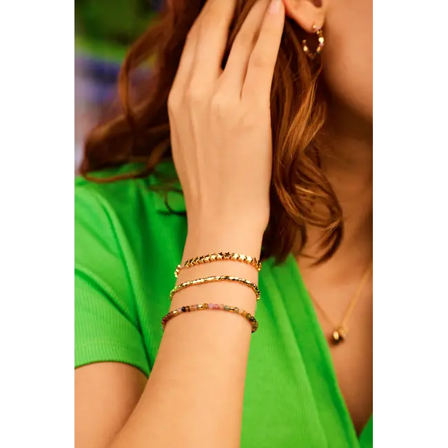 Coco Bead & Tourmaline Double Bracelet