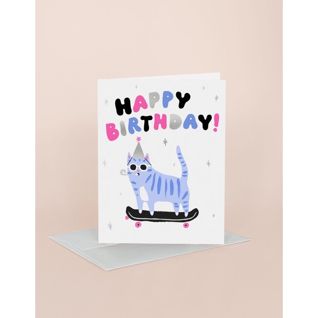 Skater Cat Card