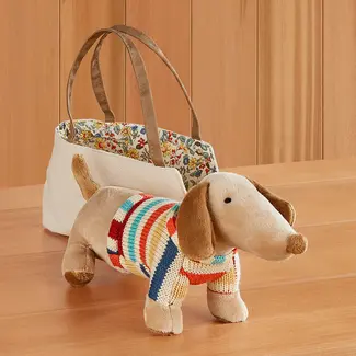 Dachshund In Dog Carrier