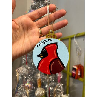 Goose Designworks Cardinal Ornament - Light Blue