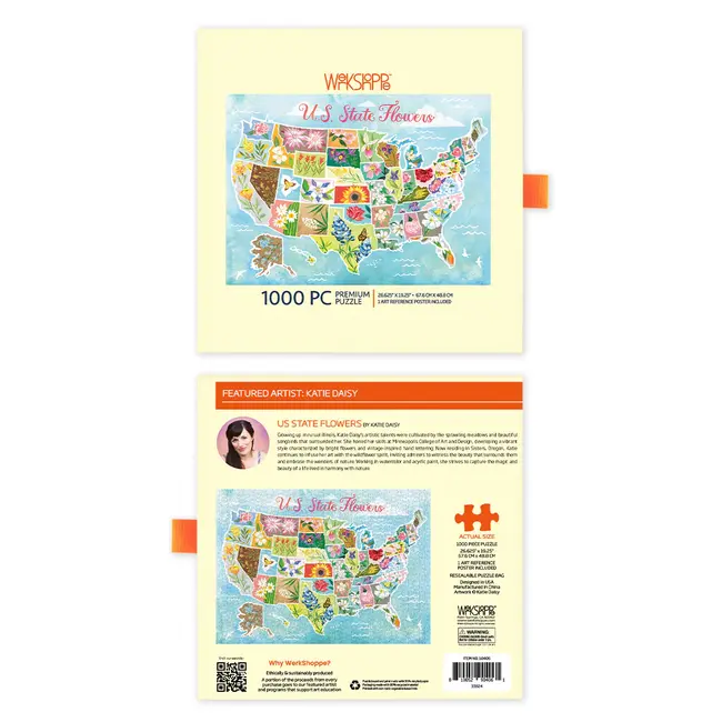 US States Flowers 1000 Piece Puzzle