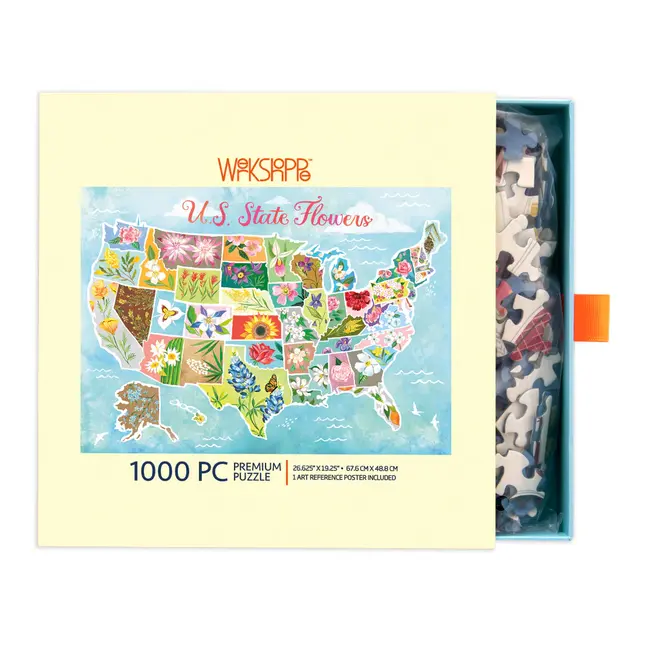 US States Flowers 1000 Piece Puzzle