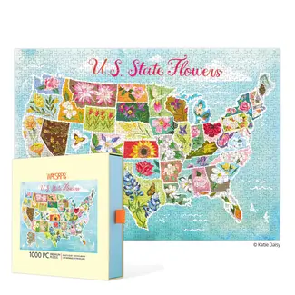 US States Flowers 1000 Piece Puzzle