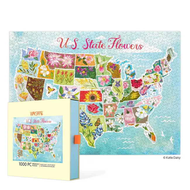 US States Flowers 1000 Piece Puzzle