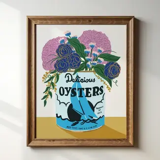 Tara Reed Delicious Oysters Can Redux Art Print 8x10