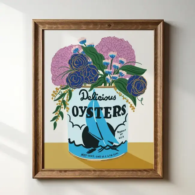 Tara Reed Delicious Oysters Can Redux Art Print 8x10