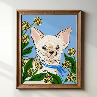 Tara Reed Chihuahua with Flowers Art Print 8x10
