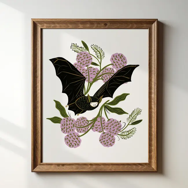 Tara Reed Vintage Bat Art Print 8x10