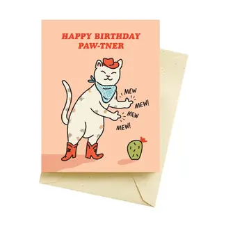Seltzer Goods Cowboy Kitty Birthday Card
