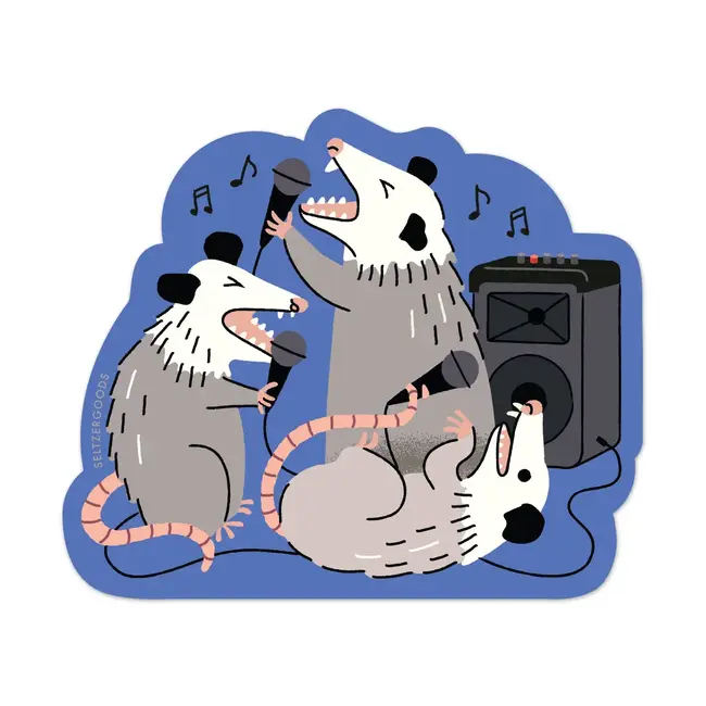 Seltzer Goods Opossum Karaoke Sticker
