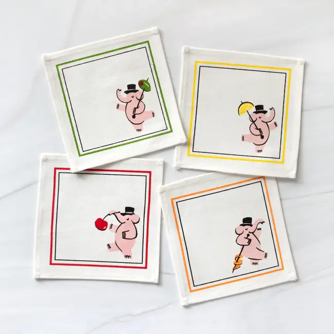Seltzer Goods Cotton Cocktail Napkin Set of 4