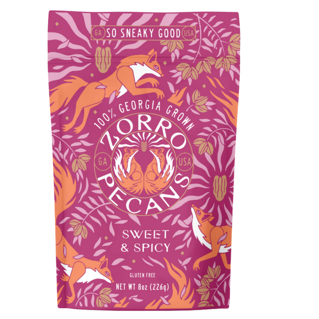 Zorro Pecans 8oz - Sweet & Spicy