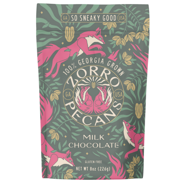 Zorro Pecans 8oz - Milk Chocolate