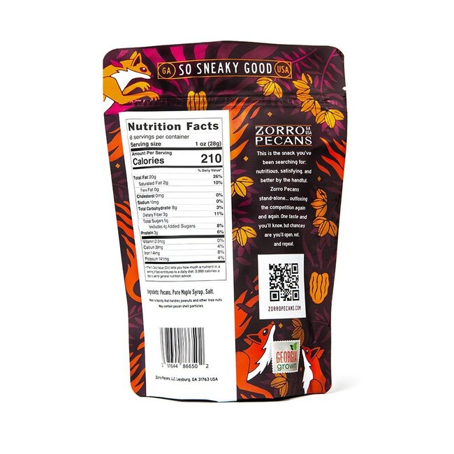 Zorro Pecans 8oz - Maple Glazed