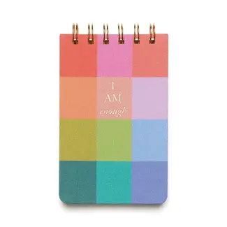 Bookcloth Twin Wire Notepad - Rainbow Check