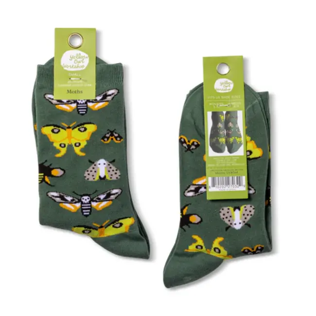 Yellow Owl Socks - Moths (Small)