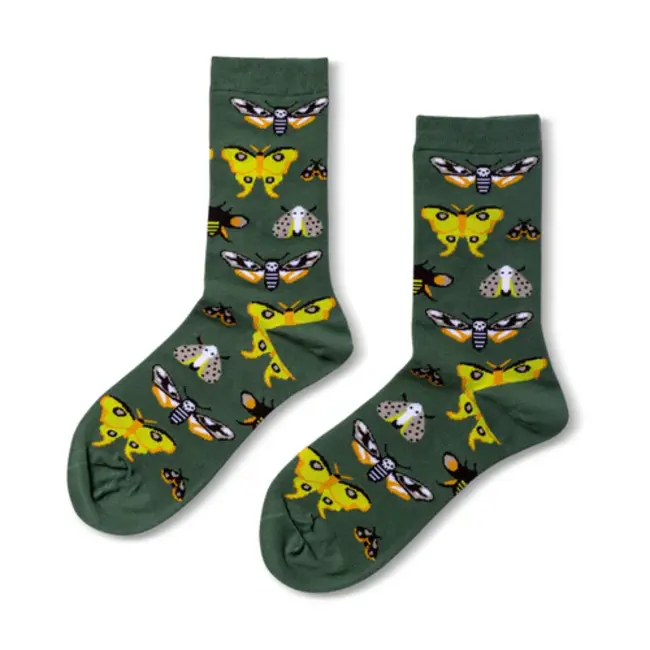 Yellow Owl Socks - Moths (Small)