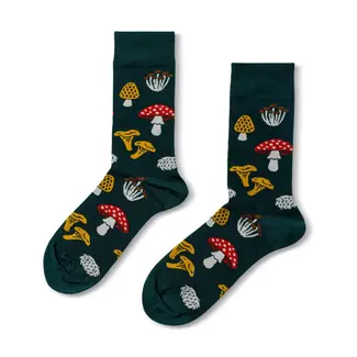 Yellow Owl Socks - Forest Fungi (Large)