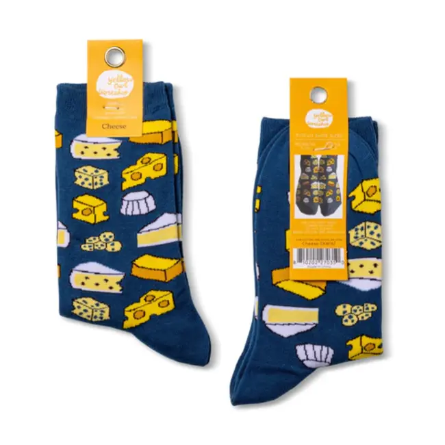 Yellow Owl Socks - Cheese (Large)