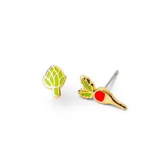 Yellow Owl Post Earrings - Radish & Artichoke