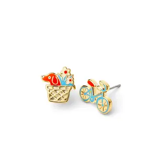 Yellow Owl Post Earrings - Bike & Dog Basket