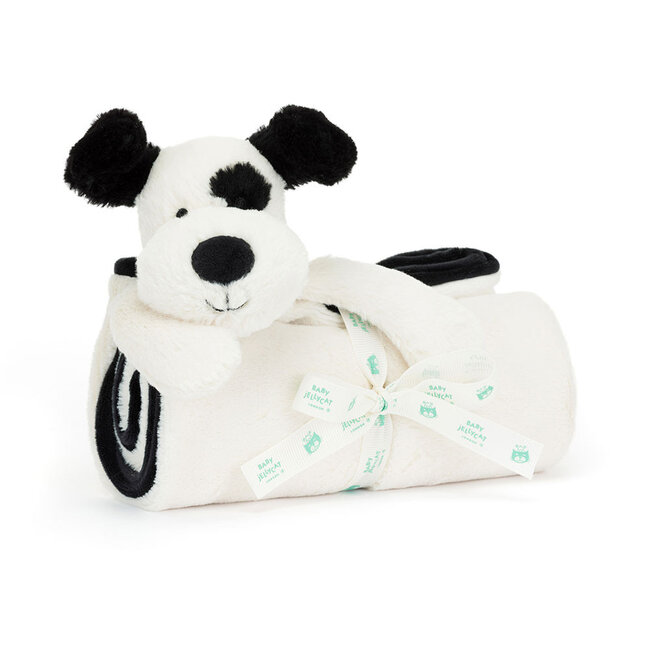 Jellycat Bashful Blankie - Black & Cream Puppy