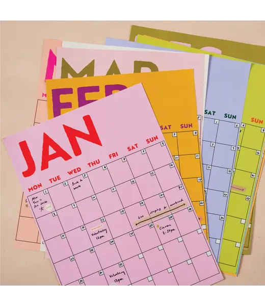 Monthly Undated Wall Planner