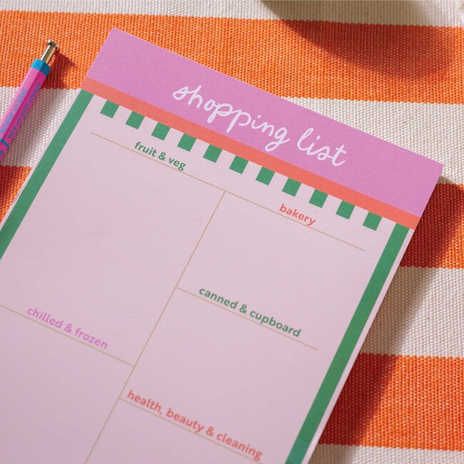 Weekly Shopping List Pad - Cabana Stripe
