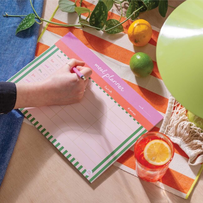 Weekly Meal Planner Pad - Cabana Stripe