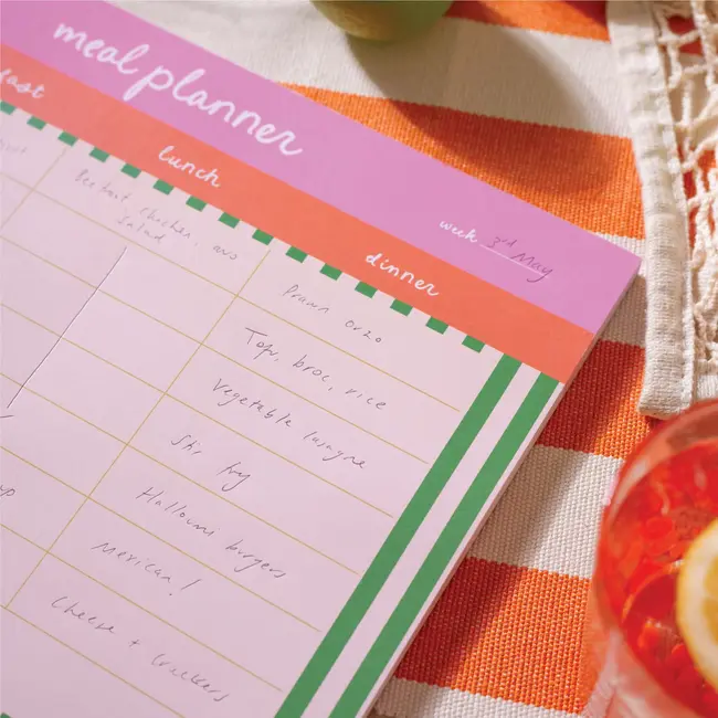 Weekly Meal Planner Pad - Cabana Stripe