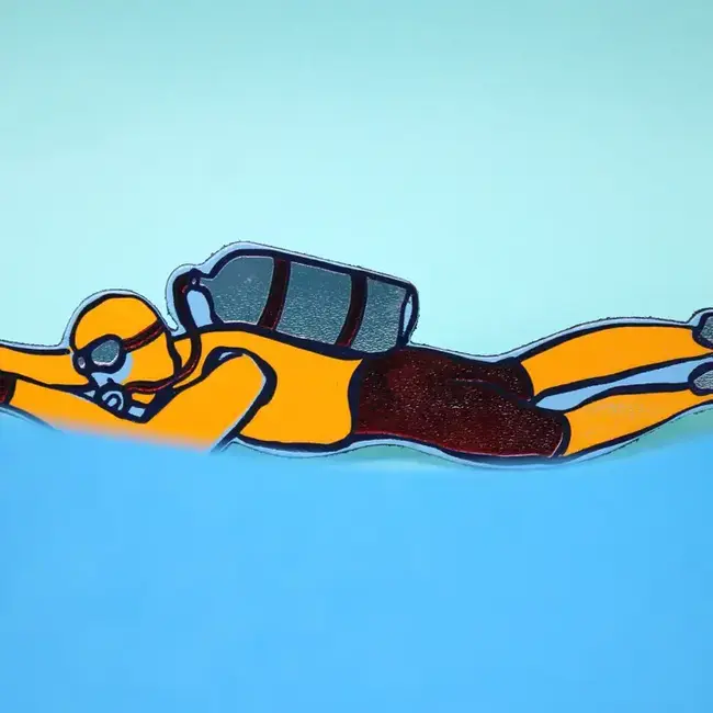 Leather Bookmark - Scuba Diver