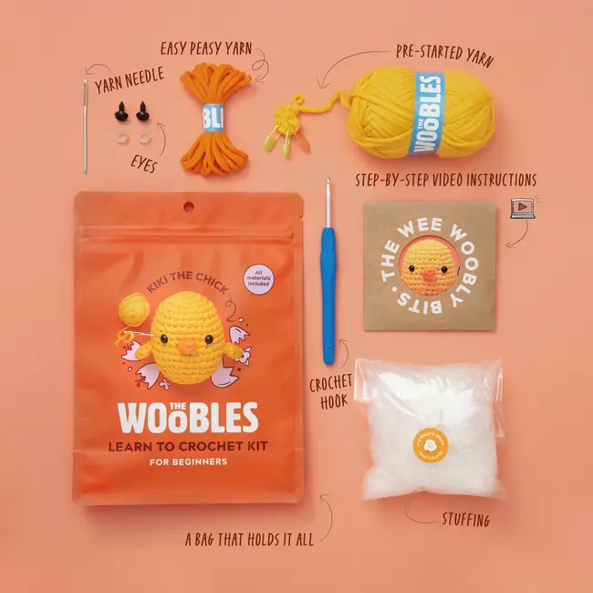 The Woobles Woobles Beginner Crochet Kit - Kiki Chick