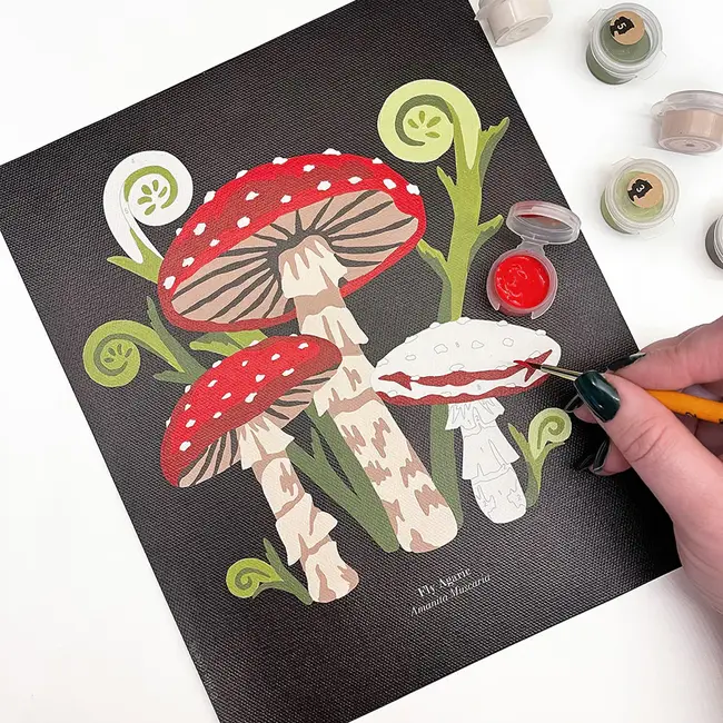 Paint by Numbers Kit - Fly Agaric Mushrooms