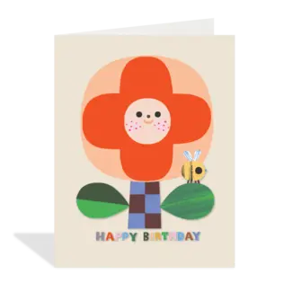 Flower & Bee Bday Card