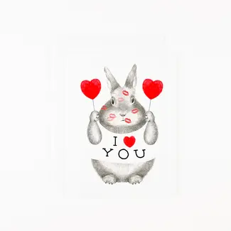 I Heart You Bunny Card