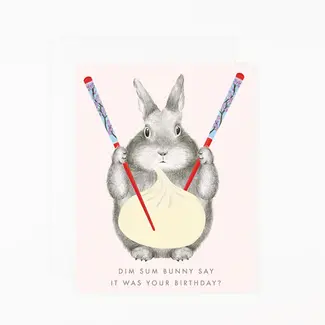 Dim Sum Bunny Birthday Card