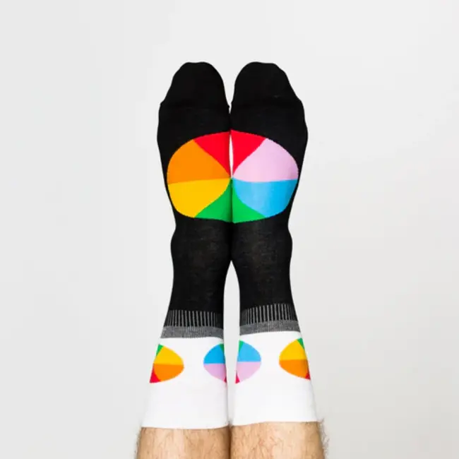Yellow Owl Mens Socks - Color Wheel (Large)