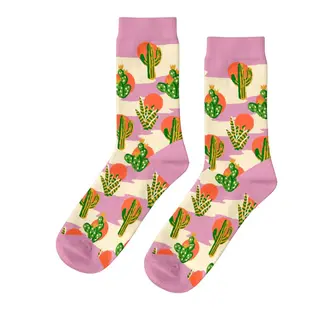 Yellow Owl Womens Socks - Cactus Sunset