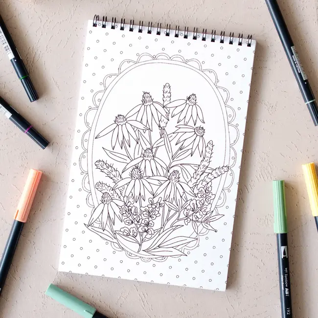 Premium Coloring Book - Wildflowers