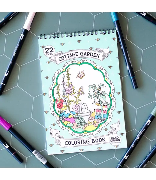 Premium Coloring Book - Cottage Garden