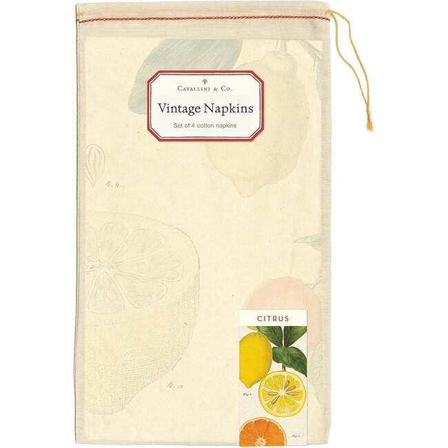 Cavallini Vintage Cloth Napkin Set (4) - Citrus
