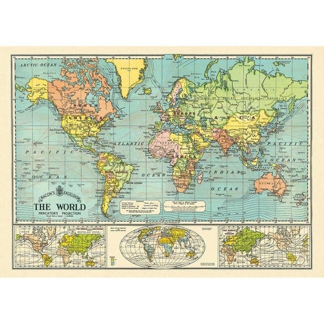 Vintage Poster World Map 6
