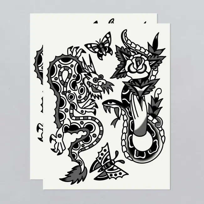 Tattly Temporary Tattoo Sleeve Kit - Wacky Traditional