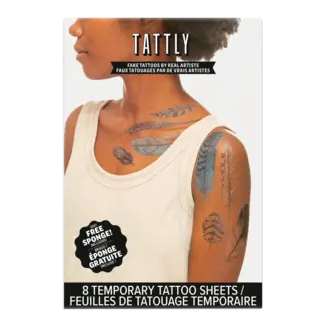 Tattly Temporary Tattoo Set- Watercolor Feathers