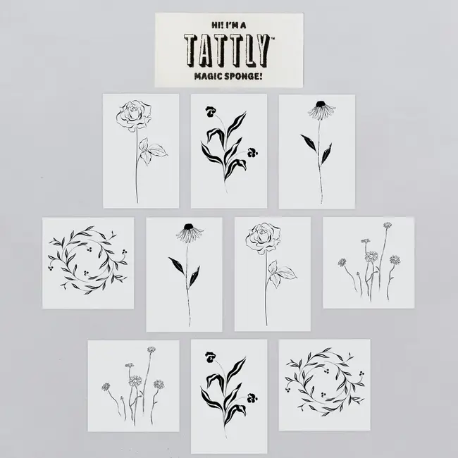 Tattly Tiny Tattoo Tin Set (10)- Flower Fest